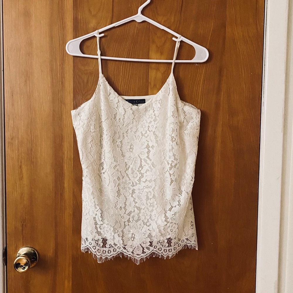 Rose & olive lace cami blouse